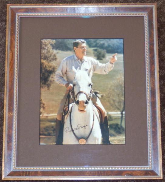 NEW ITEM Ronald Reagan Signed Photo on Horseback Very Rare